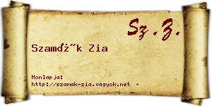 Szamák Zia névjegykártya